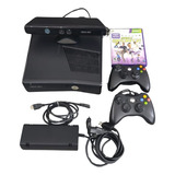 Xbox 360 Slim 4gb Preto Fosco Com Kinect Completo