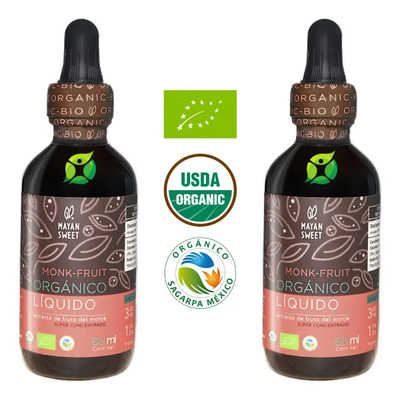 Fruto Del Monje Monk Fruit Orgánico Líquido Dúo Pack | Envío gratis