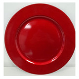 Plato De Sitio Rojo De Pvc Diseño Deco 33 Cm
