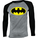 Camiseta Batman Heroes Manga Larga Camibuso Raglan