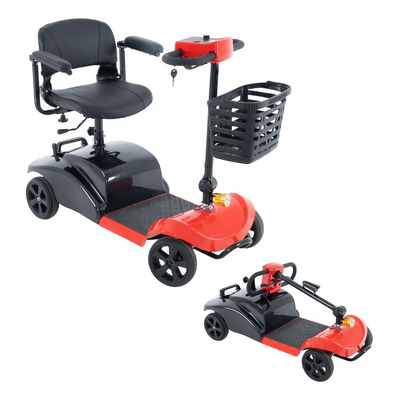 Silla De Ruedas Electrica Scooter Soporta Hasta 130kg Peso Color Rojo | Meses sin interés