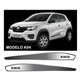 Adesivo Faixa Lateral Kwid Branca/cinz Degrade K04