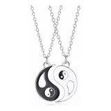 Collares De Yin Yang Para Novios O Amigos  En Acero