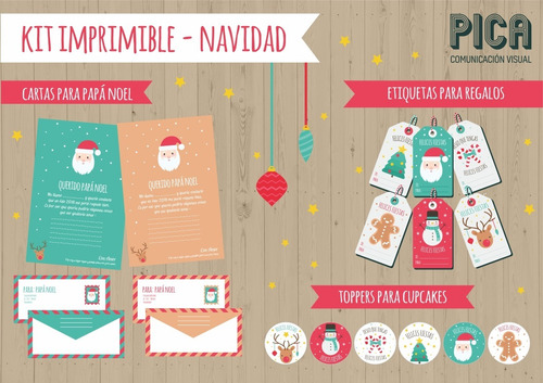 Kit Imprimible Navidad, Papa Noel, Deco Navidad, Candy