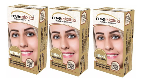 3 Kit Henna P/sobrancelhas Nova Estética Frete Gratis+brinde