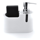 Dispenser Cocina Detergente Con Esponja Rojo Blanco Negro