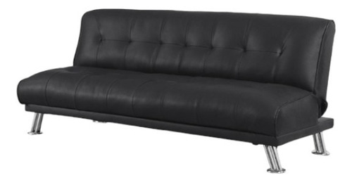 Futón Siena Ii Negro Sofá Cama Premium Eco