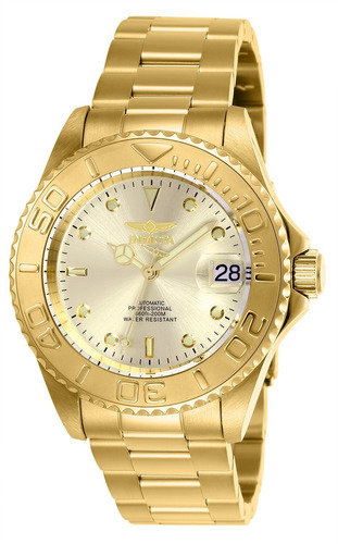 Reloj Hombre Invicta 9010ob Automático Pulso Dorado En Acero