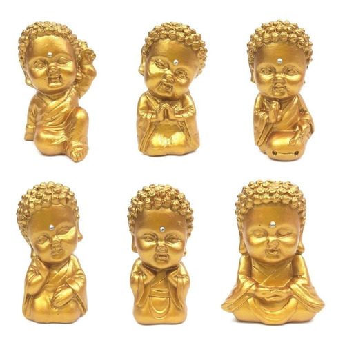 Coleção Buda Baby 6 Modelos Dourado (9cm)