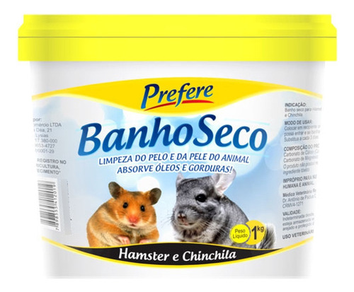 Pó Mármore Banho Seco Hamster Chinchila Ratinho Prefere 1kg