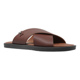 Sandalias Piso Cognac Zapatos Hombre Capa De Ozono 635601