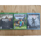 Resident Evil 7, Minecraft Y Rise Of The Tom Raider Xbox One