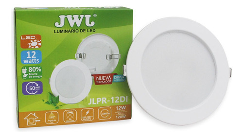 Plafón Led 12w Empotrable Luz Blanca Redondo Di 13 Pzs Jwj