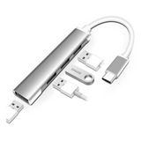 Adaptador Hub Usb Tipo-c 4 Puertos En 1 Computadora Win Mac