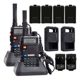 Walkie Talkie Handy Baofeng Uv5r 8w Kit X 2 + 4 Baterías Cts