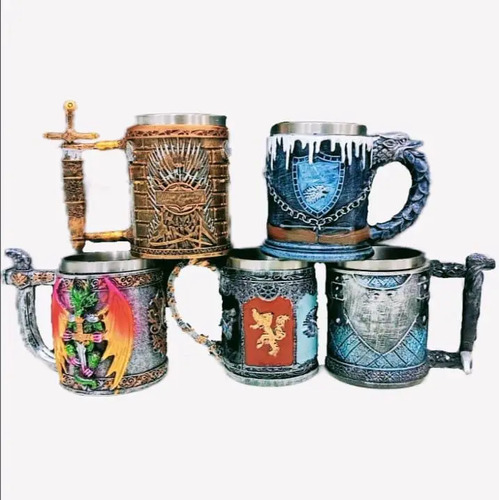 Taza Tarro Game Of Thrones Medieval Got Trono Espadas Dragon