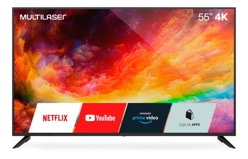 Smart Tv Multilaser 55 4k Hdr Dled Wi-fi Usb Hdmi Linux