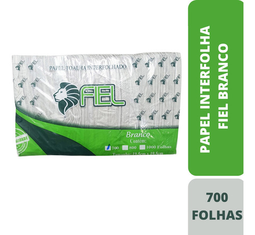 Interfolha Branco 19,5 X 19,5 Cm Com 700 Folhas Simples Full