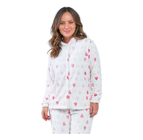 Pijama Feminino Em Soft Fleece Adulto Aberto Inverno.