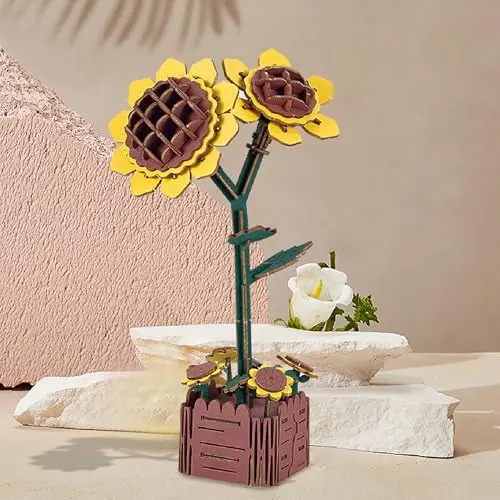 Puzles 3d De Madera Con Flores Para Adultos