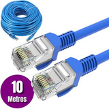 Cabo De Rede 10m Metros Ethernet Lan Roteador Rj45 Cat5e Wif