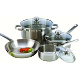 Excelsteel 7 Piece 18/10 Stainless Steel Cookware Color Plateado