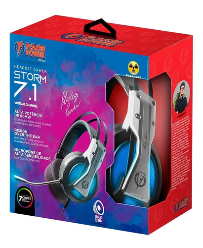 Headset Gamer Flakes Power Storm 7.1 Led Rgb Pc/ps4 Flkh001