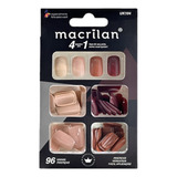 Kit De Unhas Postiças 4 Em 1 Tamanho Médio Macrilan  Uk104