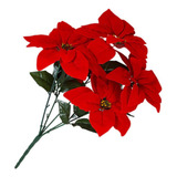 Flor Navideña Ramo De Flor De Navidad 5 Hojas