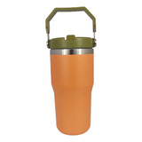 Vaso Termo 20oz Con Asa Acero Inoxidable Con Popote Térmico