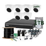 Kit 6 Camaras Seguridad Domo Dahua Cooper 2mpx 1tb Cat5e