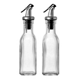 Set X 2 Aceitera Vinagrera Botella Dispensador Vidrio Cocina