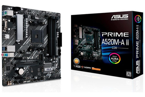 Motherboard Asus Prime A520m-a Ii Csm Amd Ryzen 5ta Gen M.2 Color Negro