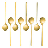 Cuchara De Café De Acero Inoxidable Chapado En Oro, 8 Paquet