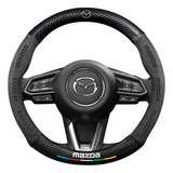 Funda De Volante Redonda De Fibra De Carbono Para Mazda