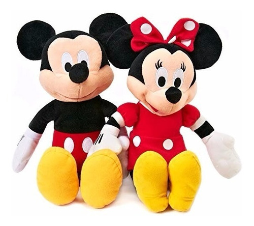 Peluche Mickey Y Minnie Mouse, Mini Bean Bag, 23cm C/u