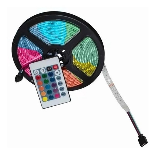 Tira Led Multicolor Rgb Rollo De 5 Metros Con Control Luz