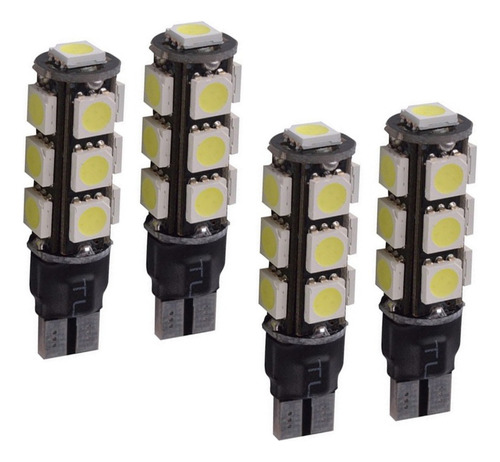 4 Lampadas T10 13 Leds 2 Funçoes Normal/strobo Automotivo