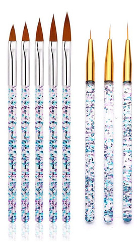 Fulinjoy 8 Unids Nail Art Brush Nail Art Brush Pinceles Acri