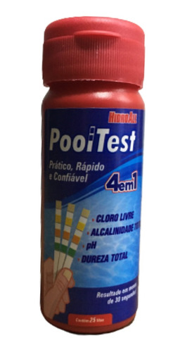 Fita Teste Cloro Alcalinidade Ph Dureza Cálcica Pooltest