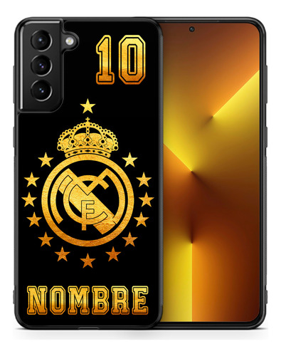 Funda Para Galaxy Real Madrid Golden Personalizado Nom Y Núm