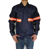 Camisola Seguridad Mezclilla 13.75 Reflejante Naranja Texti