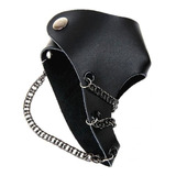 Mano Negro Cadena De Guardia Pu Cuero Pulsera Brazalete