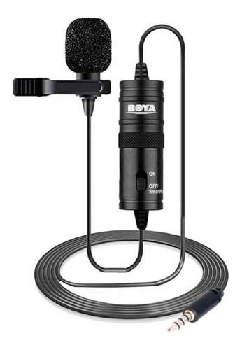 Microfone Lapela Boya By-m1 Condensador Omnidirecional Preto