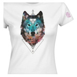 Camiseta Estampada Lobo Triangulo Arte Inp Dama Mujer Idk 