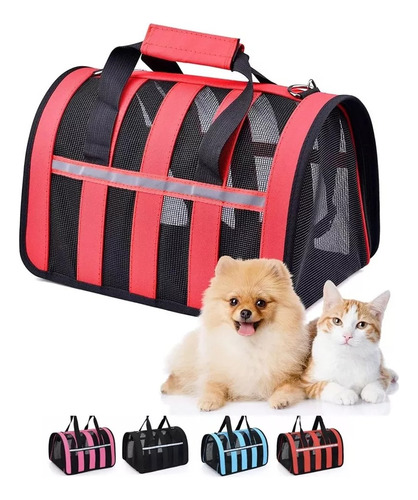 Bolso Transportadora Perros Gatos Semi Rigida 42 X 26 X 25cm