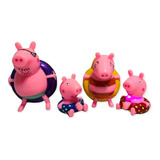 Set De 4 Piezas Peppa Pig Familia Con Salvavidas