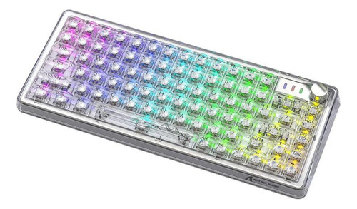 Mini Teclado Gamer Transparante Rgb Led Bluetooth Sem Fio Te