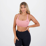 Top adidas Coreflow Studio Suporte Medio Feminino Rosa