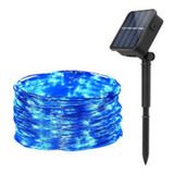 Luces Hada Solar 10m - Azul - Led Tipo Impermeable